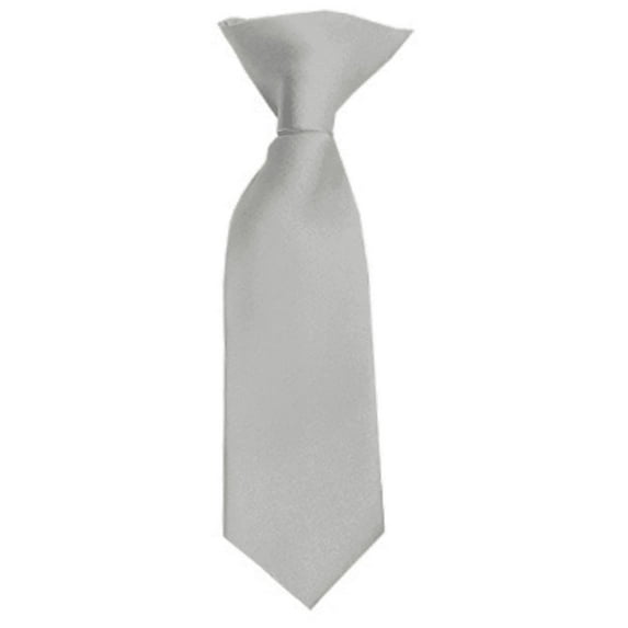 Solid Silver Boy's 8" Clip On Tie Age 0 to 2 Years Old