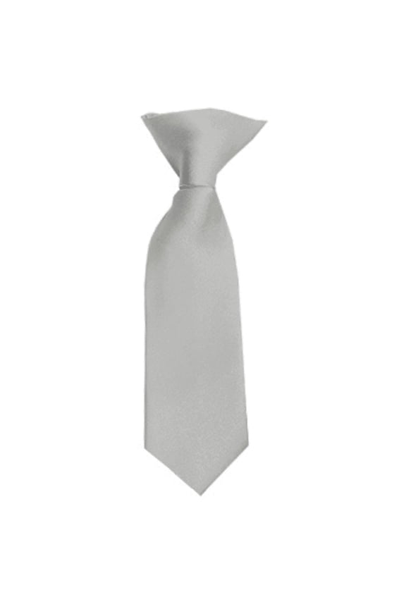 Solid Silver Boy's 8" Clip On Tie Age 0 to 2 Years Old