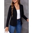 thumbnail image 1 of Solid Simple Blazer, Casual Open Front Long Sleeve Work Outerwear, Women's Clothing, 1 of 3