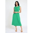 thumbnail image 1 of Solid Sleeveless Cross-Over Bodice Midi Dress | 6 Colors | S-3X, 1 of 16
