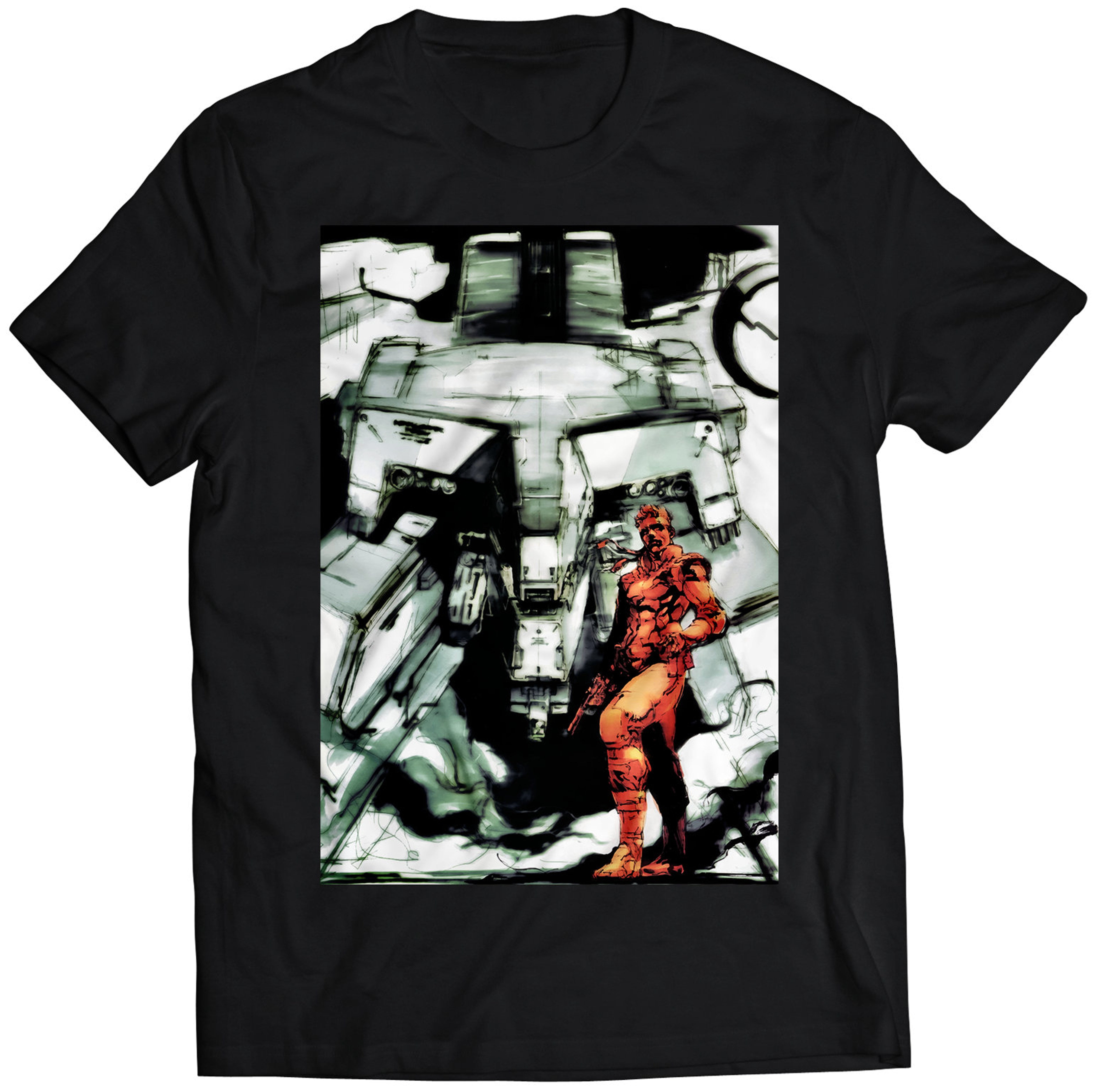 Solid Snake VS Metal Gear Rex V1 Premium Unisex Tshirt (Vectorized