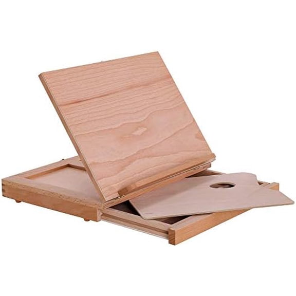 Solid Solana Adjustable Wood Art Easel: Portable Beechwood Tabletop Easel with Storage Drawer & Palette for Painting & Drawing, Artist Desktop