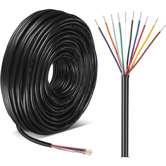 Solid Sprinkler System Wire 18 Gauge Irrigation Wire with UV Resistant PVC Jacket Sprinkler Cable for Underground Irrigation Field Central Control System 30v Ul Listed(18/10, 100 Ft)