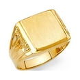 thumbnail image 1 of Solid Square Mens Ring 14k Yellow Gold Diamond Cut Band Classic Polished Finish Genuine 13MM Size 10, 1 of 1