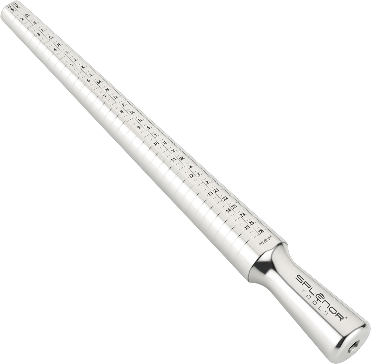 MENKEY Solid Stainless Steel 4 Size Ring Mandrel - for Measuring & Forming Rings - Jewelry Making Tool - Ring Sizer - Size (US 1-15, UK D-Z6, CU 41-76 & in 1-36)