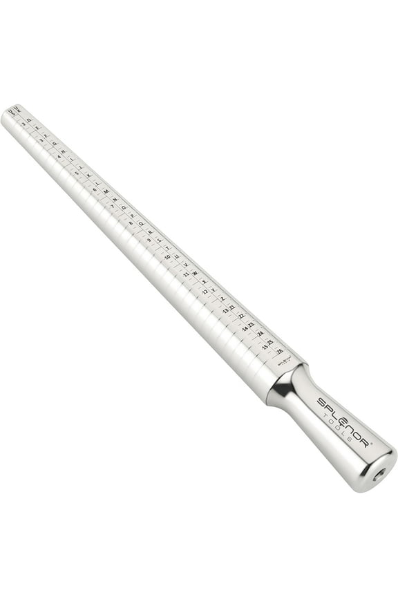 Solid Stainless Steel 4 Size Ring Mandrel - for Measuring & Forming Rings - Jewelry Making Tool - Ring Sizer - Size (US 1-15, UK D-Z6, CU 41-76 & in 1-36)