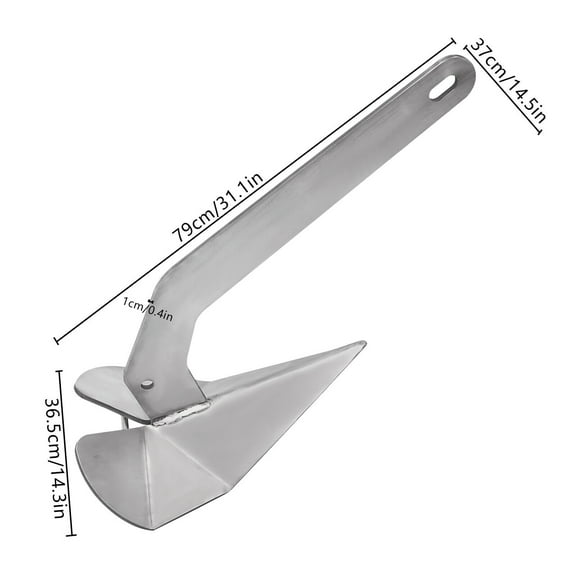 Solid Stainless Steel Delta Style Wing Anchor 35Lb 15.5Kg for Boat