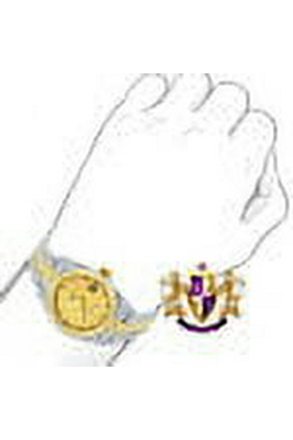 Solid Stainless Steel Icy Band 18K 2 Tone Gold Finish Simulated Diamond Ladies Women's Presidential Watch 30mm W/Date Function