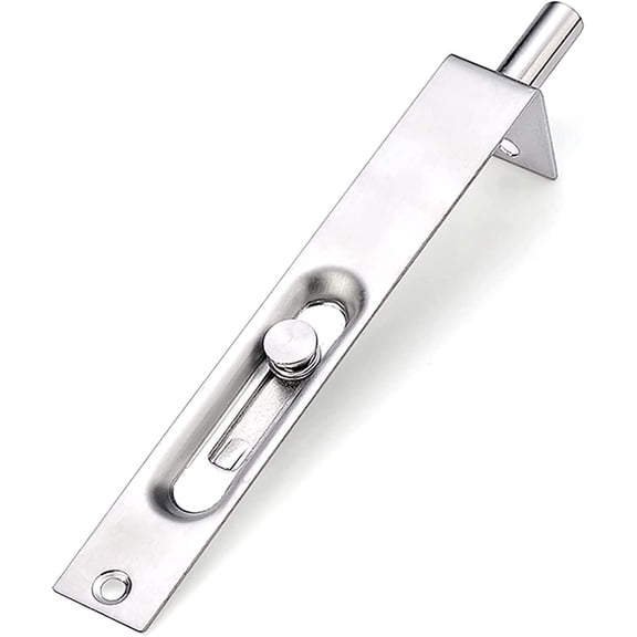 Solid Stainless Steel Lever Action Flush Bolt, Concealed Door Lock for Composite Doors(Brushed Silver,6 inches)