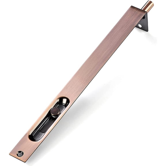 Solid Stainless Steel Lever Action Flush Bolt, Concealed Door Lock for Composite Doors(Red Bronze,10 inches)