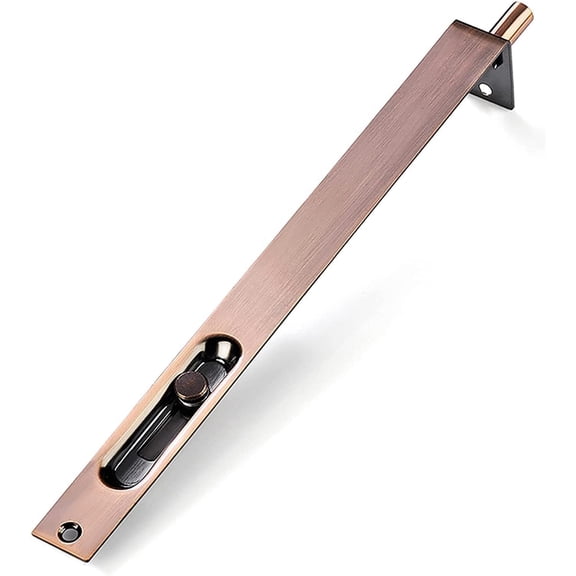 Solid Stainless Steel Lever Action Flush Bolt, Concealed Door Lock for Composite Doors(Red Bronze,12 inches)