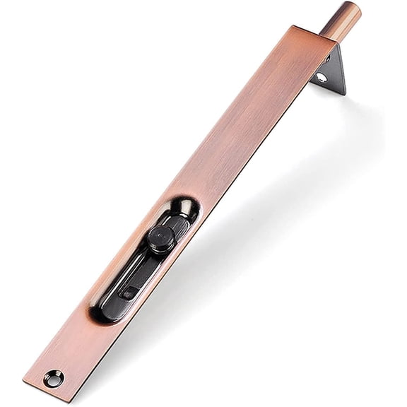 Solid Stainless Steel Lever Action Flush Bolt, Concealed Door Lock for Composite Doors(Red Bronze,8 inches)