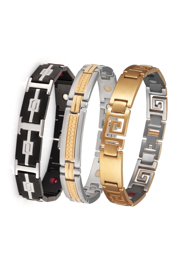 Solid Stainless Steel Magnetic Anklets for Men Ladies, 21.5cm(8.46 inches),  Jewelry Gifts for Dad Husband, Width:12mm
