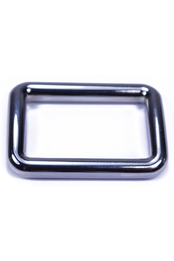 Solid Stainless Steel Metal Square Ring - Size Medium - 5 Pack