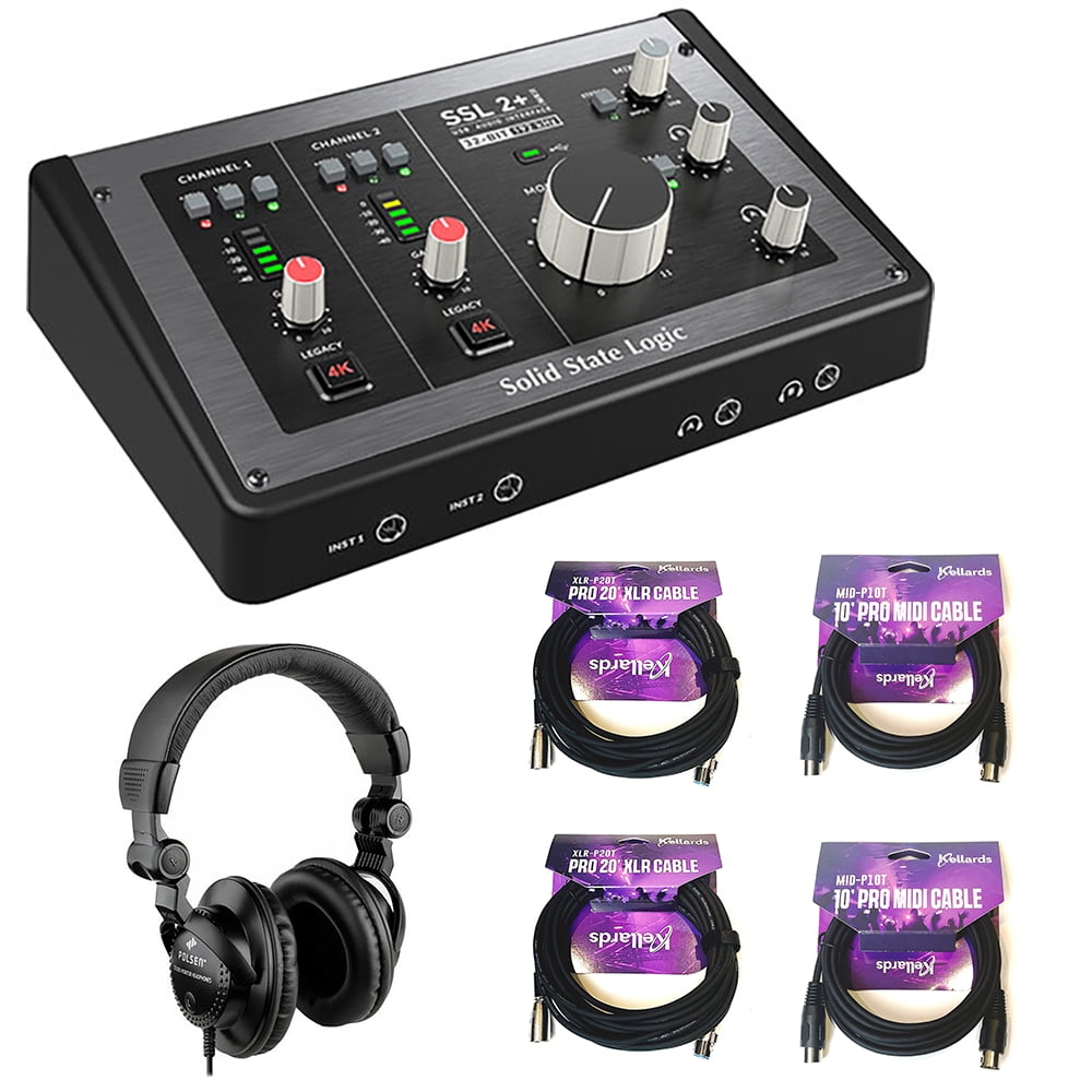 Solid State Logic SSL 2+ MKII - 2x4 USB Audio Interface Bundle with ...