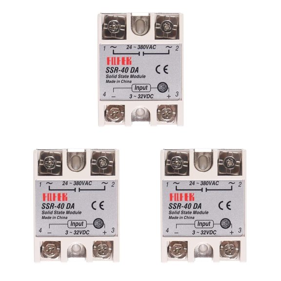Solid State Relay SSR-40DA 3pcs Single Phase Solid State Relay Module Input 3...