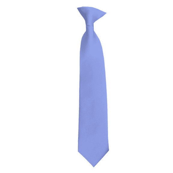 Solid Steel Blue Boy's 14" Clip On Tie Age 7 to 10 Years Old