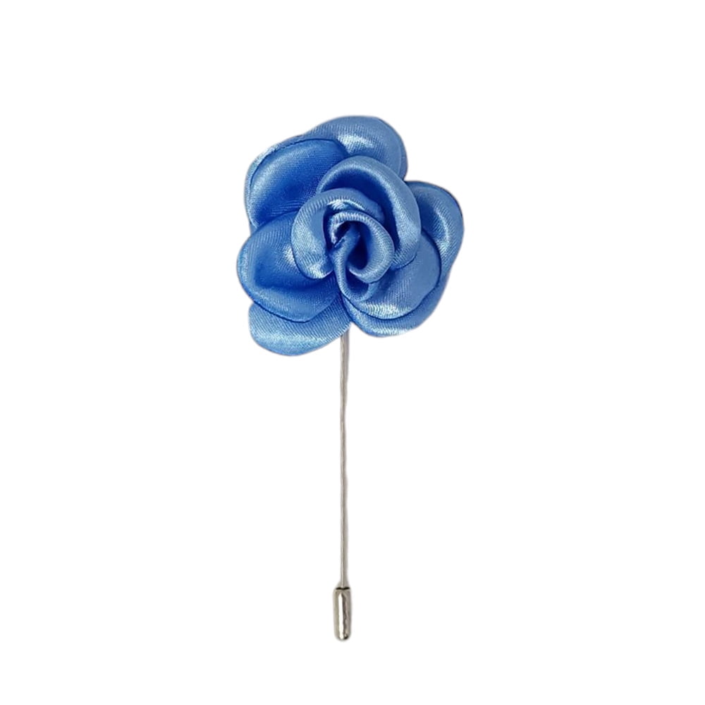 Solid Steel Blue Floral Lapel Pin - Walmart.com