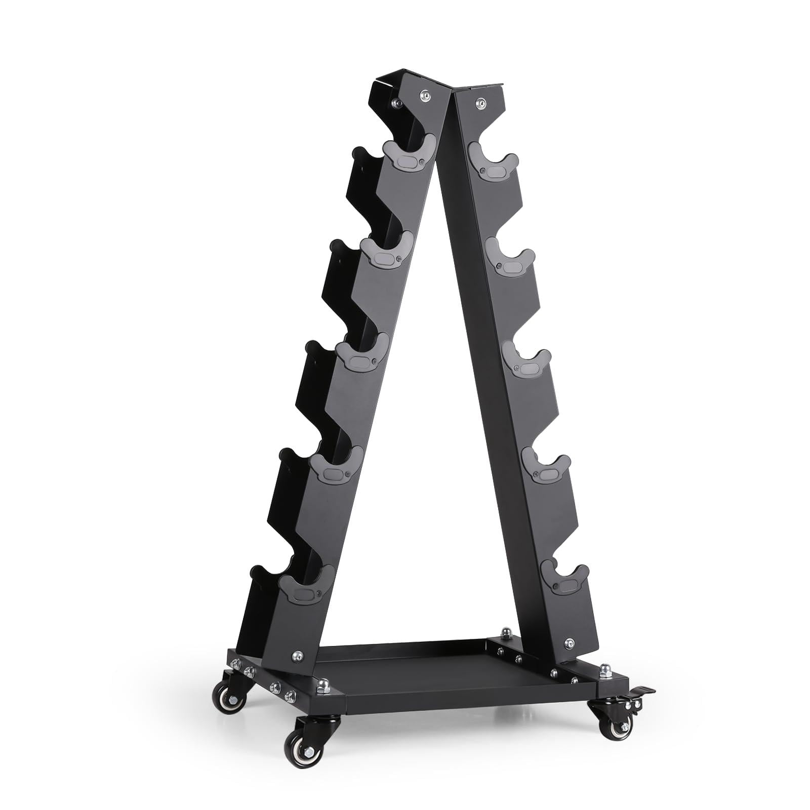 Solid Steel Dumbbell Rack Stand Only  A-frame Portable Weight Storage Organizer With Optional Tray And Wheels For Home Gym Fitness (200lbs/300lbs/700lbs Capacity Available)