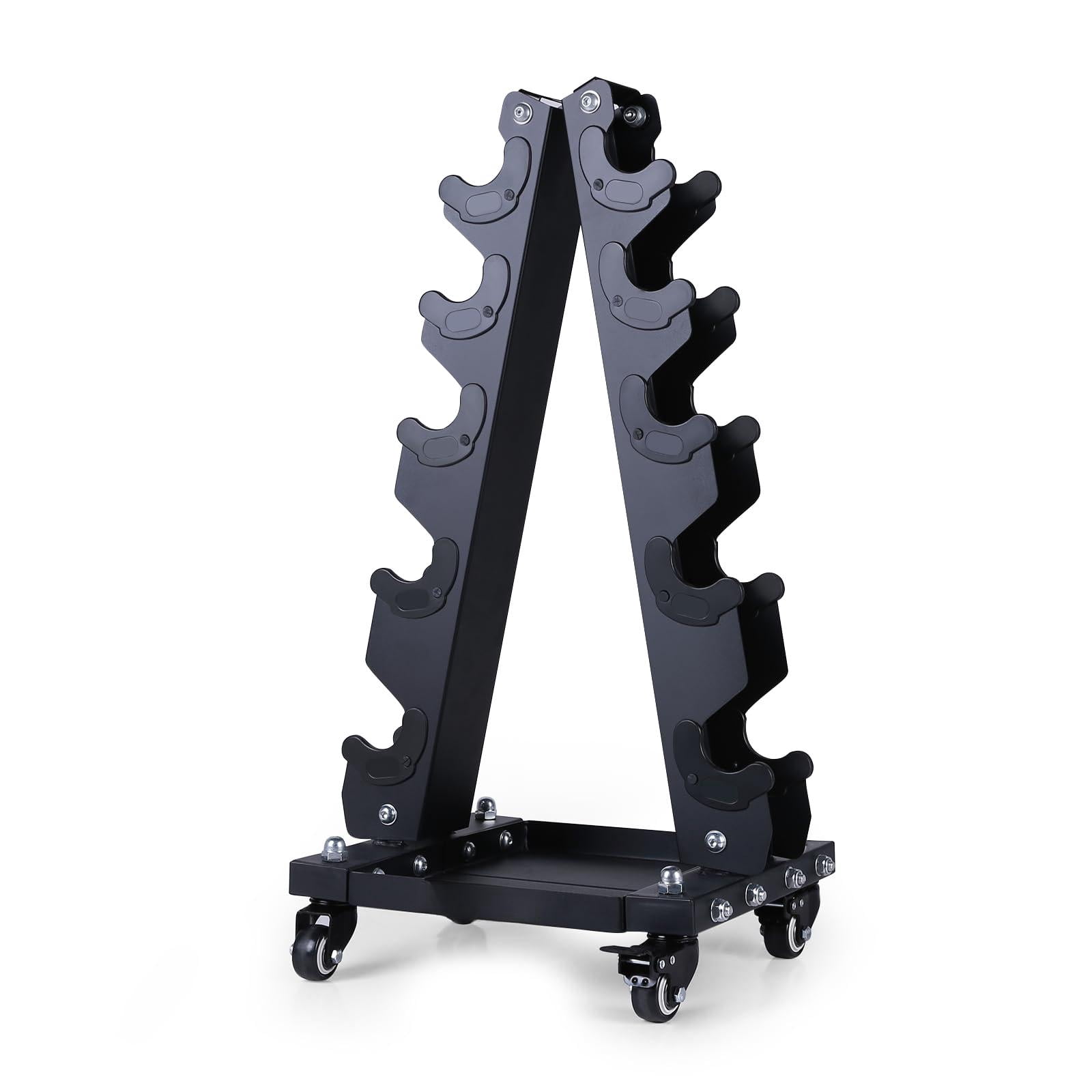 Solid Steel Dumbbell Rack Stand Only  A-frame Portable Weight Storage Organizer With Optional Tray And Wheels For Home Gym Fitness (200lbs/300lbs/700lbs Capacity Available)