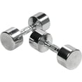 thumbnail image 1 of Solid Steel Professional Chrome Dumbbell with Ergo Grip - 30 lbs, 1 of 1