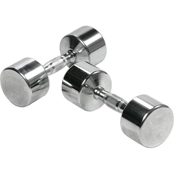 Solid Steel Professional Chrome Dumbbell with Ergo Grip - 30 lbs