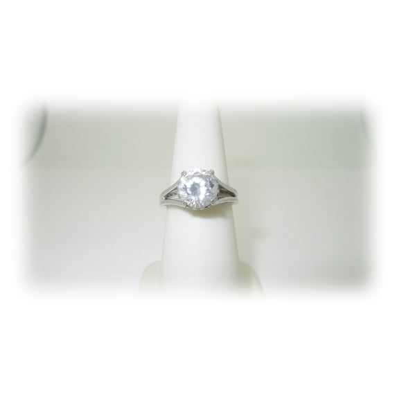 Solid Sterling Silver 2.0 ct Zircon Diamond Engagement Promise Ring | Size 6