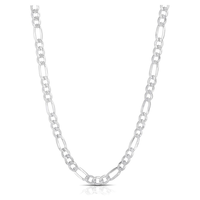 ITProLux .925 Sterling Silver Figaro Link Necklace, 3MM-10.5