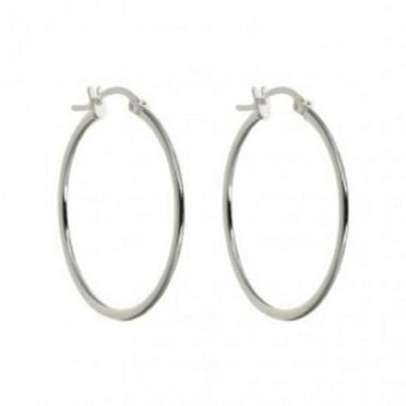 925 Sterling Silver Hinged Polished Hoop Earrings Measures 18x16mm Wide ...