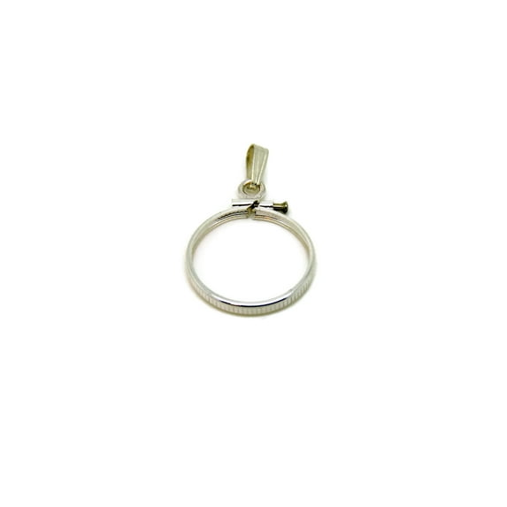 Solid Sterling Silver Quarter Coin Holder Bezel Charm Pendant (Does Not Include Coin)