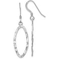 thumbnail image 1 of Solid Sterling Silver Rhodium-plated Diamond Cut Shepherd Hook Dangle Earrings - 43mm, 1 of 6