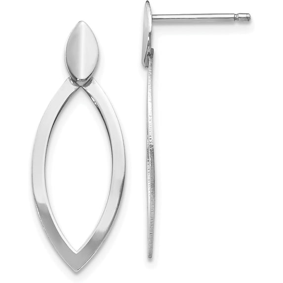 Solid Sterling Silver Rhodium-plated Polished Post Dangle Earrings - 25.25mm