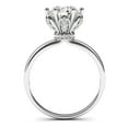 thumbnail image 1 of Solid Sterling Silver Romantic Flower Style 6-Prong Set 2.0 CT Simulated Diamond Engagement Ring (5), 1 of 6