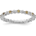 thumbnail image 1 of Solid Sterling Silver Stackable Expressions Citrine & Diamond Ring - Ring Size 5.0, 1 of 7