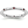 thumbnail image 1 of Solid Sterling Silver Stackable Expressions Created Ruby Ring - Ring Size 6.0-2.2gm, 1 of 7