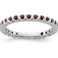 thumbnail image 1 of Solid Sterling Silver Stackable Expressions Garnet Ring - Ring Size 8.0-1.6gm, 1 of 7