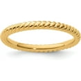 thumbnail image 1 of Solid Sterling Silver Stackable Expressions Gold-plated Twisted Ring - Ring Size 10.0-1.8gm, 1 of 7