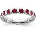 thumbnail image 1 of Solid Sterling Silver Stackable Expressions July Swarovski Ring - Ring Size 8.0, 1 of 7