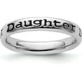 thumbnail image 1 of Solid Sterling Silver Stackable Expressions Polished Enameled Daughter Ring - Ring Size 9.0, 1 of 7