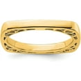 thumbnail image 1 of Solid Sterling Silver Stackable Expressions Polished Gold-plated Square Ring - Ring Size 5.0-3.3gm, 1 of 7