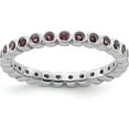 thumbnail image 1 of Solid Sterling Silver Stackable Expressions Rhodolite Garnet Ring - Ring Size 8.0-1.6gm, 1 of 7