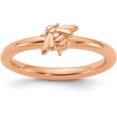 thumbnail image 1 of Solid Sterling Silver Stackable Expressions Rose Gold-plated Bee Ring - Ring Size 7.0, 1 of 8