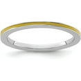 thumbnail image 1 of Solid Sterling Silver Stackable Expressions Yellow Enameled 1.7mm Ring - Ring Size 5.0, 1 of 7