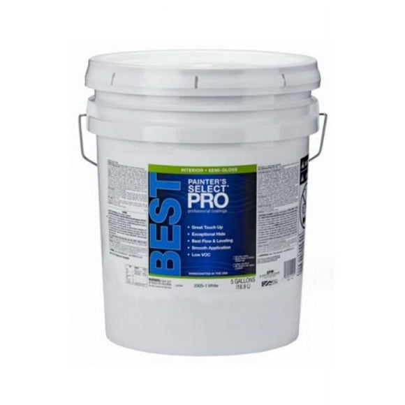 Solid Storage Supplies SO3847516 White Semi Gloss Household Wall Paint, 5 gal