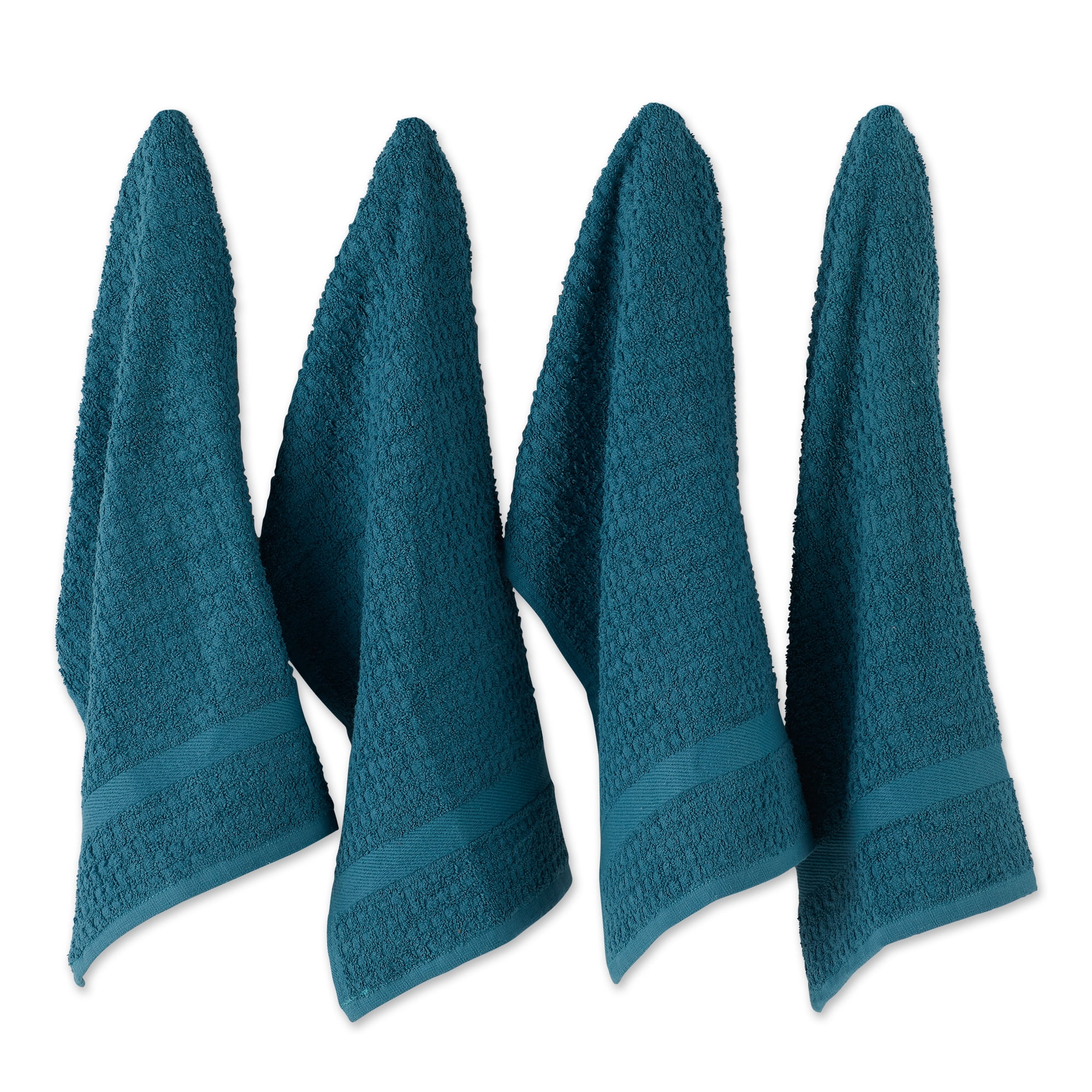 Storm Blue Cotton Waffle Terry Dishtowel Set, 15x26, 4 Piece