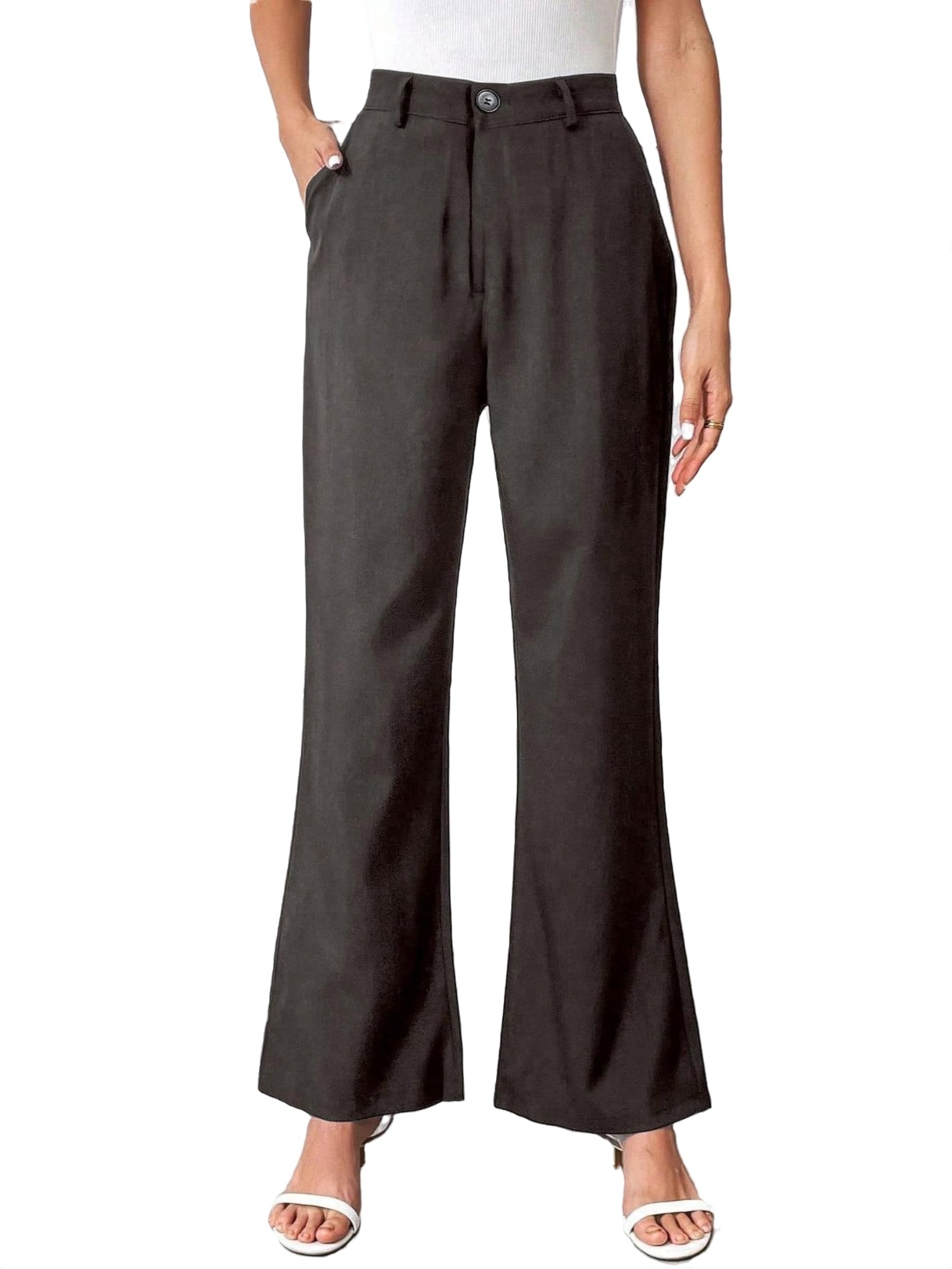 Solid Straight Leg Dark Grey Women Suit Pants (Women's) - Walmart.com