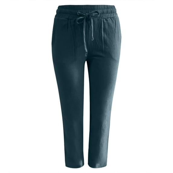 Solid Straight Pants xl Yoga Waist And Long Women Casual Elastic Drawstring Cotton Pants plus Trousers Women's plus Pants plus Leggings with Pockets Loose Pants for Petite Women plus Yoga Pants fo