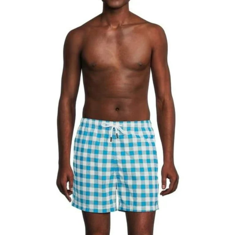 Men's gingham swim trunks best sale