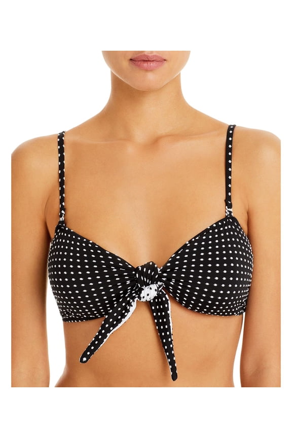 Women's The Roux Polka Dot Bikini Tops, Black, Small