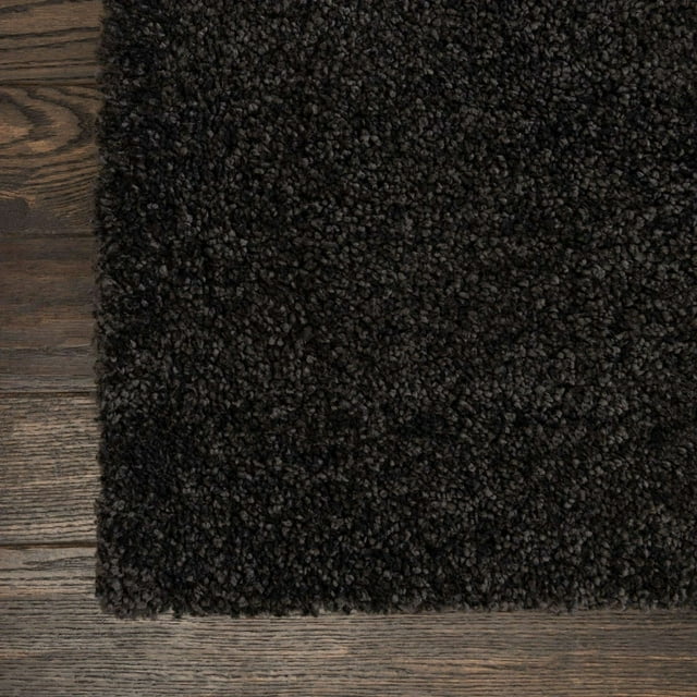 Solid/Striped Zoit Collection Area Rug 6' Round - Charcoal